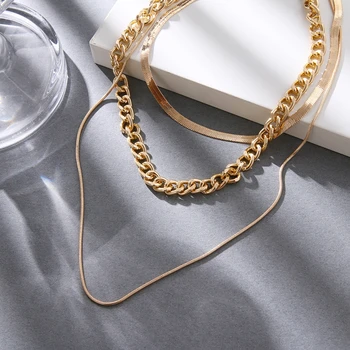 FAMSHIN Moda Multi-strat Șarpe Lanț Colier Pentru Femei Vintage Monedă de Aur Perla Cravată Colier de Pulover Partid Cadouri Bijuterii