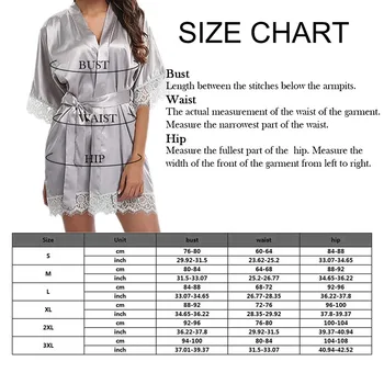 Femei Dantelă, Satin Cămașă De Noapte Sexy Sleepwear Lenjerie V Gât Rochie De Noapte Vrac Plus Dimensiune Cămașă De Noapte