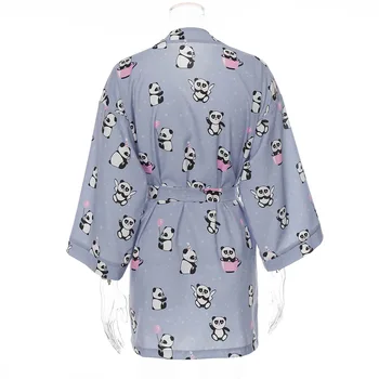 Femei îmbrăcăminte de noapte, Dormind Dantela-up Shirt, Mozaic V-Gât Adânc de Noapte Dormitor Panda Tipărite Halat de baie