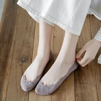 Femei Șosete Papuci De Culoare De Moda Noua Primavara-Vara SlippersTransparent Dantela De Vara Femei Subțire Plasă De Sosete Pentru Femei Sosete Invizibile