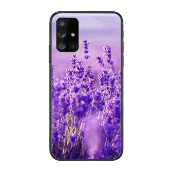 Frumos violet, flori de lavanda Caz de Telefon Coca Pentru Samsung Galaxy a 90 50 51 20 71 70 40 30 10 80 E 5G S Negru Coajă de Arta Ce
