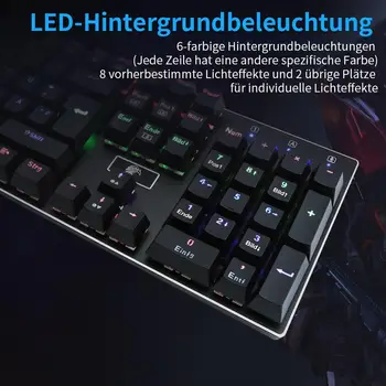 German Layout Z88 Tastatură Mecanică de Gaming 105 Taste QWERTZ Led Backlit Outemu Comutator Gamer Tastatură Neagră