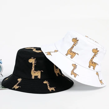Girafa Drăguț Pentru Copii Pălărie Găleată Băieți Fete Primavara-Vara Panama Capac De Desene Animate Pentru Copii Pălărie Fată Băiat Pălării