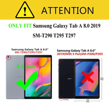 Heavy Duty 2 in 1 Hibrid Robust Silicon de Caz Pentru Samsung Galaxy Tab a 8.0 2019 SM-T290 SM-T295 T295 T297 Tableta Caz + FilmPen