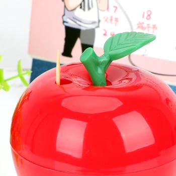 HOOMIN Scobitoare Cutie Automată, Apăsați Start Tip de Decor Fructe Mere Forma Scobitoare Suport de Plastic