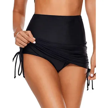 Hot Femei de Moda cu Nervuri Cinched Partea de Fusta Mini Plaja Bikini Bottoms Costume de baie Beachwear Pentru Costum de Baie Костюмы с юбкой