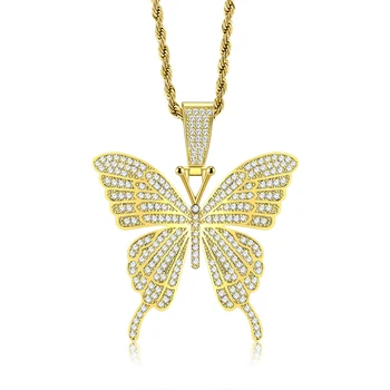IANLIS Stil Romantic Colier Pentru Femei Inlay Cubic Zirconia de Aur Fluture Elegent Pandantiv Colier Prietena Cadou Bijuterii