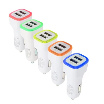 Incarcator auto cu LED Luminos Daul USB de Încărcare Rapidă Porturi Bricheta Auto Adaptor pentru iPhone, Samsung, Huawei, Xiaomi