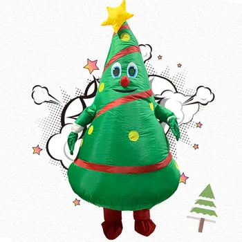 JYZCOS Desene animate de Craciun Costum Papusa Anime Gonflabile Moș Crăciun Dress Up elemente de Recuzită Amuzant Mascota Gonflabile de Crăciun Copac Haine