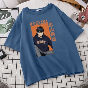 Kageyama Tobio Imprimare Tricouri Femei Vrac Călătoresc Tricouri Retro Supradimensionate Cu Mânecă Scurtă Amuzant Echipajul Gât Femei T Shirt