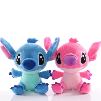 Kawaii 20cm Albastru Și Roz Lilo & Stitch Disney Papusa de Plus Jucarii Pentru Fată Băiat Copiii Mai bun Cadou