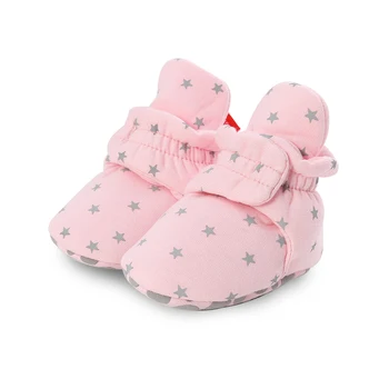 KIDSUN pat de Copil Pantofi pentru Sugari Fată Șosete Pantofi Cald Papuceii Solidă Bumbac Non-alunecare Moale-talpa Primul Copil Nou-născut Pietoni