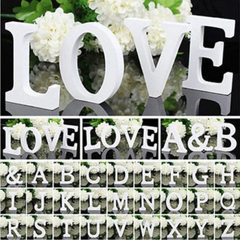 Lemn alb Scrisoare Alfabet DIY Personalizate Nume de Design de Arta Meșteșugurilor în Picioare Gratuit Xmas Ziua de naștere Petrecere de Nunta Decor Acasă