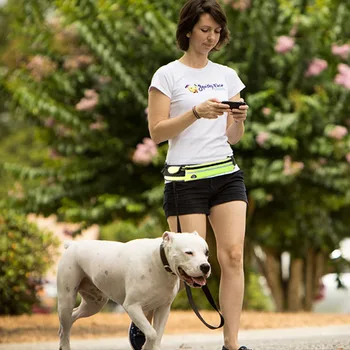 Lesa Câine Care Rulează Nailon Parte În Mod Liber Produse Pentru Animale De Companie Cablajului Guler Jogging Duce Talie Reglabila Lese Centura De Tracțiune Coarda