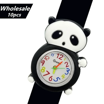 Low-cost cu Ridicata 10 Buc Panda Desene animate Ceas de Jucarie pentru Copii de Gradinita Activitate Cadouri Copii Palmă Ceasuri Cuarț Ceas Electronic