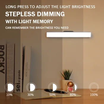 Lumina de Noapte LED Wireless USB Reîncărcabilă Agățat Magnetic Reglaj Lampă de Masă Pentru Dulap Scări Dulap de Bucatarie Dulap de Perete