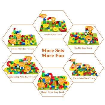 Marble Run Constructor Clasic Blocuri Compatibil Placă de Bază pentru Copii Jucarii Educative pentru Băiat în Vârstă de 4 ani Cadou