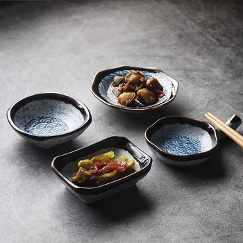 Mare de unda Japoneză creative tacamuri retro mic sos de ceramică condimente scufundare farfurie de uz casnic de mici feluri de mâncare sos de condiment