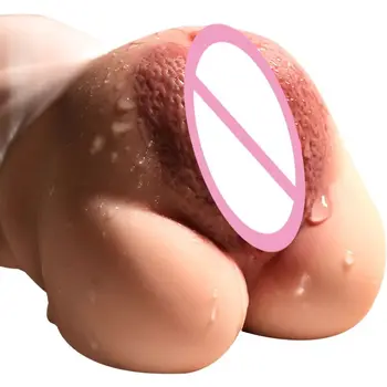 Masculi masturbari jucarii sexuale, realist 2 gaura de sex masculin realist jucării pentru adulți, 3D realist cat de silicon vagin și anus adult sex shop