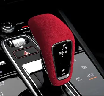 Masina De Înaltă Calitate Piele De Căprioară Schimbătorului De Viteze Capac Ornamental Pentru Porsche Cayenne 2018 2019 2020 Accesorii