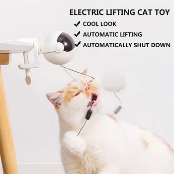 MEWOOFUN Electric Pisică Jucărie Amuzant Pisica Teaser Mingea Jucărie Automat de Ridicare de Primăvară Rod Yo-Yo Ridicare Minge Inteligente Interactive Jucarii pentru animale de Companie