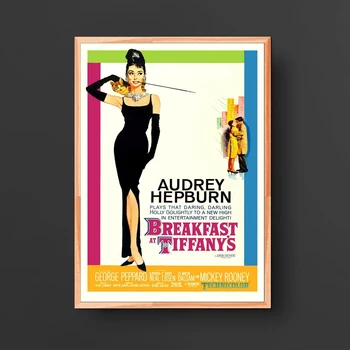 Mic dejun La Tiffany ' s Vintage Clasic de Film Poster de Imprimare Panza de Acasă Decorare Pictura pe Perete (Fara Rama)