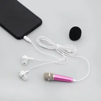 Mic portabile Portable Mini Stereo de 3,5 mm Microfon Audio Microfon Cu Căști Pentru Telefon Mobil Accesorii