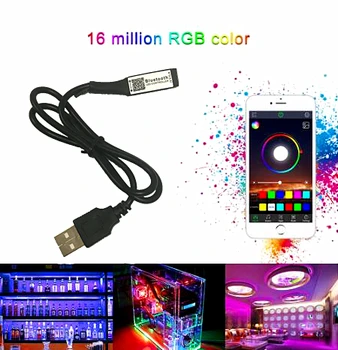 Mini USB Bluetooth Controler cu LED-uri Timer Multicolor Schimbare de Voce Inteligent Controler RGB pentru 5V 3528 5050 LED Strip TV Iluminare din spate