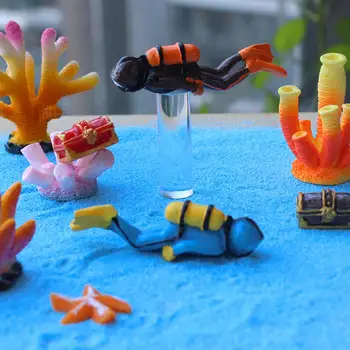 Miniatura Oceane Scenă Model de Figurina Lumea Subacvatică a Mării Explora Scafandri Oceane Pavilion Decor Figurine Jucarii Papusa 3D