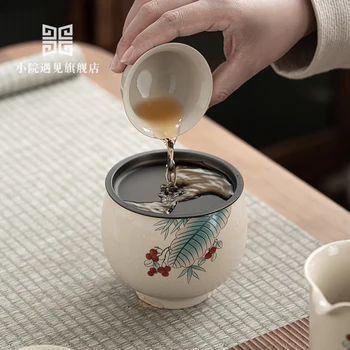 Minimalist Stil Chinezesc Iarbă și Lemn Gri Portelan Kung Fu Set de Ceai Set de Ceai Office Home Cadouri Personalizare