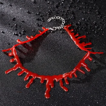 MIQIAO Reproducere Gât Sânge Lanțuri Colier pentru Femei Fete de Halloween bal Mascat Accesorii Kpop Cravată Collares Prieteni