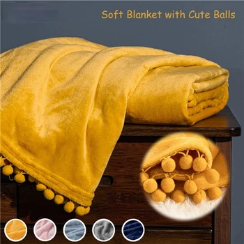 Moale Flanel Cald Pături pentru Paturi de Iarnă Moale de Somn Arunca Pătură de Culoare Solidă Canapea-capac Boho Decor