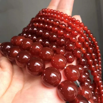 Moda 4/6/8/10 Mm Roșu Agat Rotund Margele DIY Liber Șirag de mărgele pentru a Face Bijuterii Brățară