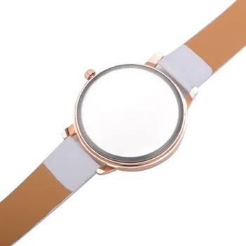 Moda pentru femei simplu cuarț ceas de imprimare disc casual culoare solidă curea din piele cuarț ceas cadou de vacanță часы мужские 50*