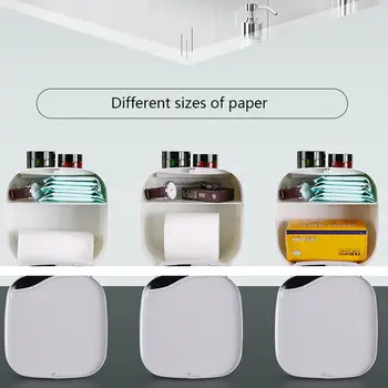 Montat pe perete, caseta de hârtie igienică gratuit pumn rola de hârtie tub de hârtie igienică cutie impermeabilă, hârtie igienică cutie de depozitare de uz casnic