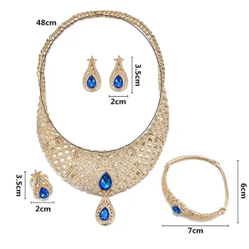 MUKUNNecklace Seturi Pentru Femei Dubai Set Bijuterii Mireasa Cercei Inele de Aur din Africa de bijuterii de Nunta Indian Accesorii Cadou
