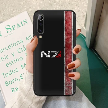 N7 Mass Effect Telefon caz Pentru Xiaomi Mi nota 10 A3 9 MAX 3 A2 8 9 Lite ultra Pro negru shell 3D hoesjes moda acoperi trend