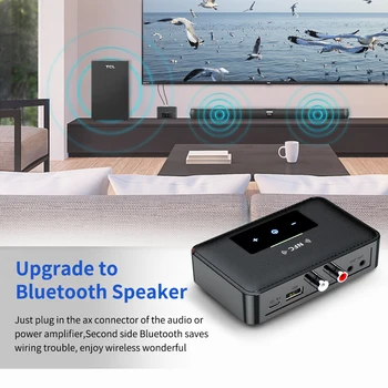 NFC Adaptor Audio Bluetooth 5.0 Transmițător Receptor - Touch Screen HiFi Wireless pentru Home Stereo Masina de PC pentru Căști a/V RCA-3.5 mm