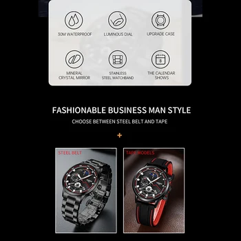 NIBOSI 2021 Nou Brand de Top de Moda de Lux Luminos Încheietura Ceas rezistent la apa Data Ceas Ceas Sport Bărbați Cuarț Ceas