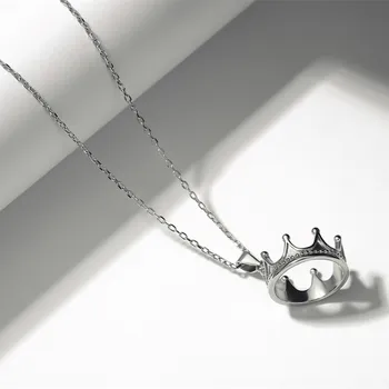 Nobil autentic 925 Fierbinte sterling coroana de argint pandantiv colier pentru femei Coliere cadou de mare de bijuterii joyas de plata 925 N006