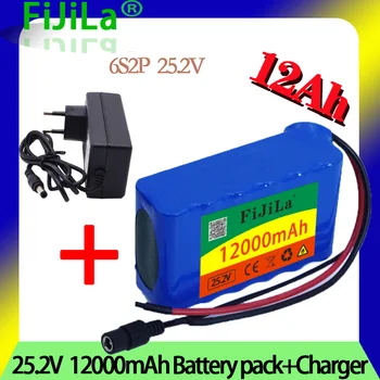Noi 6s2p 24V 12.0 Ah 18650 agli ionita di litio bateria 25.2 v 12000mAh elettrico della bicicletta batteria con BMS + incarcator