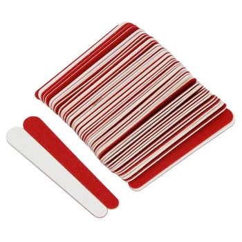 Noi din Lemn, Fișiere de Unghii Dublu Partea 500pcs/lot Red White Nail Art Șlefuire Fișiere Tampon Pentru Salon de Manichiura UV Gel de Polisat Instrument