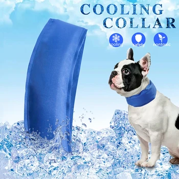 Nou Animal De Companie De Răcire Salopete Vara Rece Gheață Pad Insolatie Câine Pungă De Gheață Guler Reglabil Răcire Guler Salopete De Vara Provizii Câine