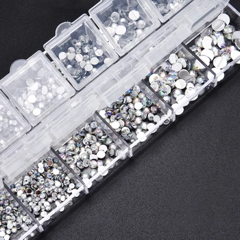 Noul Multi-dimensiuni Strasuri Unghii 3D Crystal AB Clar de Unghii Unghii DIY Arta de Decoratiuni Nit de Argint Stras Akcesoria Face Paznokci