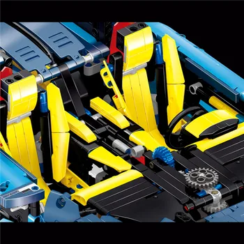 Oraș High-tech Mini Masina de Curse Bugatti 1:10 CM Model Blocuri Bircks Iluminare Jucarii Pentru Copii de Ziua de nastere Cadouri de Craciun