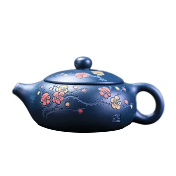 Original minereu de azur lut Yixing handmade mov ceainic de lut Prune plat Xi Shi ceainic Chineză Kung Fu set de ceai oală 160ml