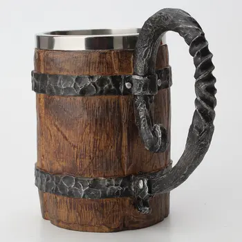Original Viking Băut Cana Sigilate Jurnalul De Simulare De Dublu Din Otel Inoxidabil Cana Cel Mai Bun Cadou De Casa Cupa Lemn Culoare Cafea Sau Cesti De Ceai