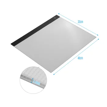 Panoul de lumina Tableta Grafica Lumina Pad Digital Comprimat LED A3 Copyboard cu 3-nivel reglabil de Luminozitate pentru Contur Desen Copie