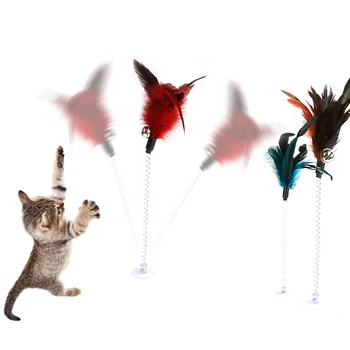 Pene De Păsări Bagheta Pisică Jucărie Jucarii Interactive Refill Acasa Cat Pene Jucării Aruncat Jucării Pisica Teaser Pene De Păsări, Jucarii Interactive