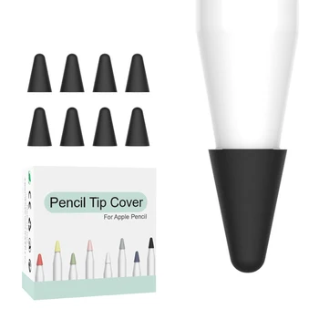 Pentru Apple Pencil 2 8pcs Sfat Creion Coperta 1-a Generație Mut Silicon Touchscreen Stylus Pen Înlocuire Peniță Caz Proteja Pielea